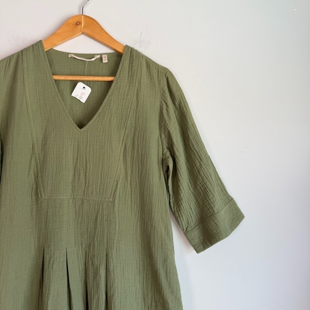 Soft Surroundings Textured Cotton Gauze Maxi Dress XS Modest Boho Earthy - Picture 5 of 12